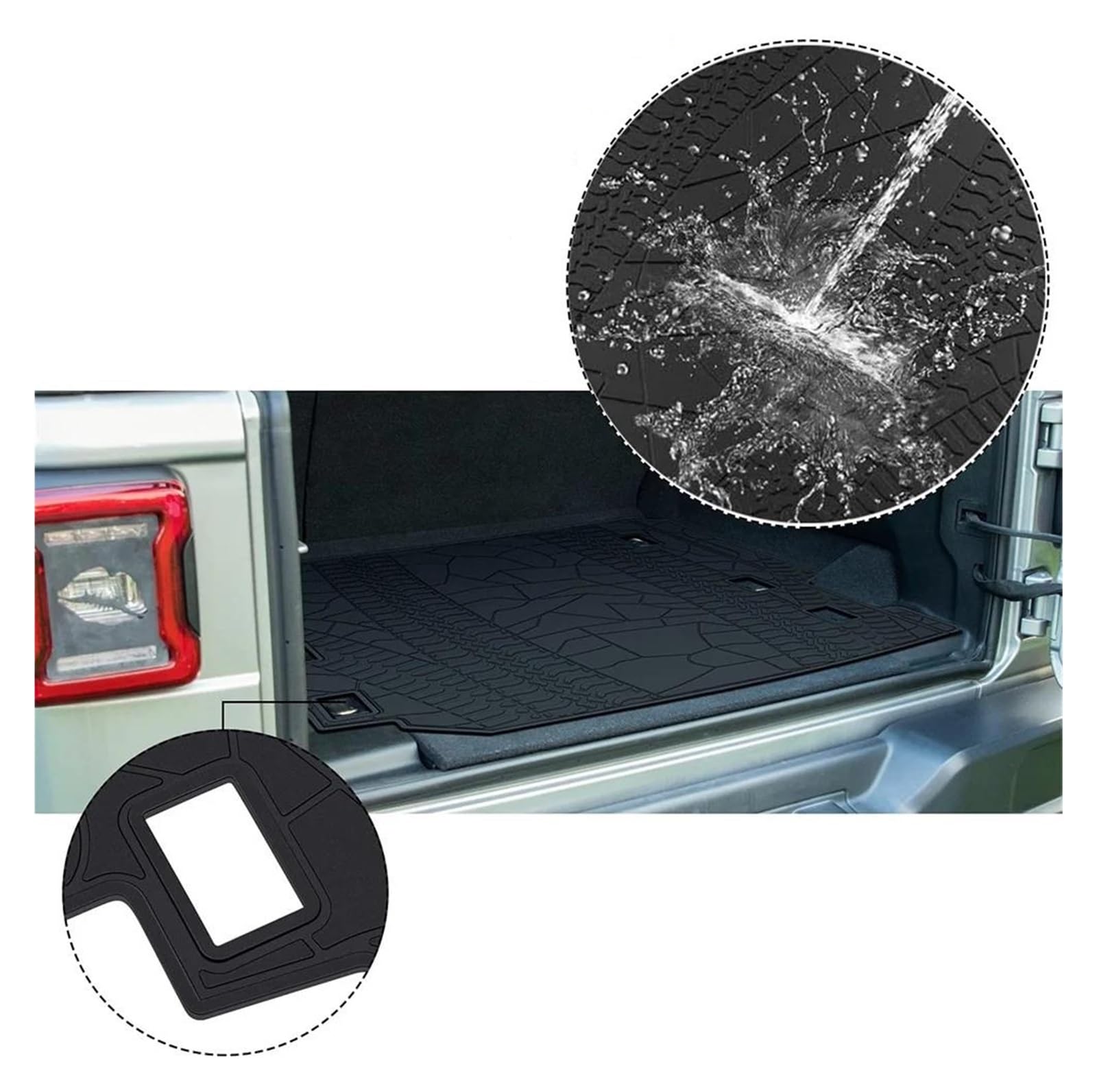 Auto Kofferraummatte Für Jeep Für Wrangler Für JL Für Unlimited Für Sport Für Sahara Freedom Rubicon Für ANX 2018-2022 Cargo Matten Geruchlose Gummi 4 Tür Stamm Matten rutschfest Kofferraumwanne