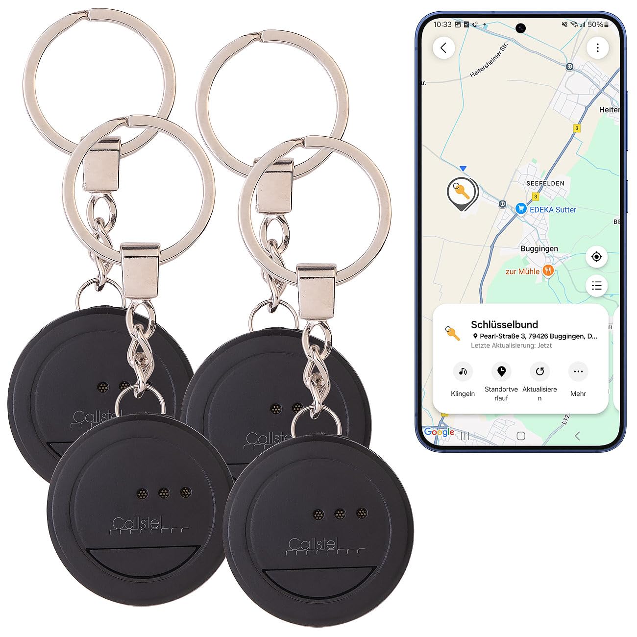 Callstel Set de 4 Mini localizador de Llaves y Objetos