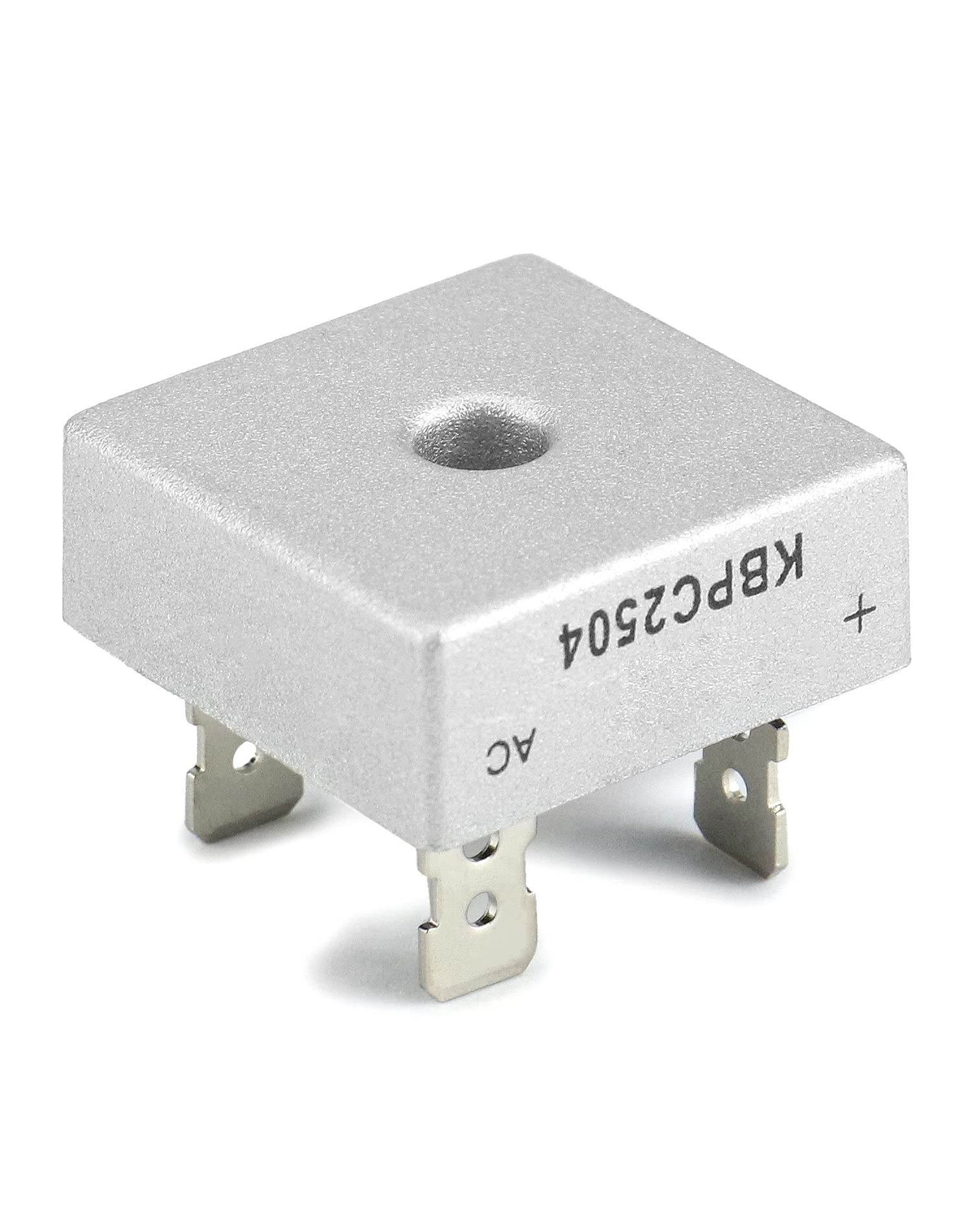 Mostek prostowniczy jednofazowy diodowy QWORK, KBPC2504 400 V 25 A AC / DC, jednofazowy, jednofazowy mostek prostowniczy w metalowej obudowie, do zastosowań energoelektronicznych, 6 sztuk