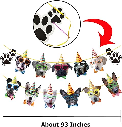 Miniatura 28 de TSJ Cartel de cumpleaños de gato, pancarta de fiesta de cara de gato, decoración de banderines de fiesta temática de gatito para recuerdos de fiesta