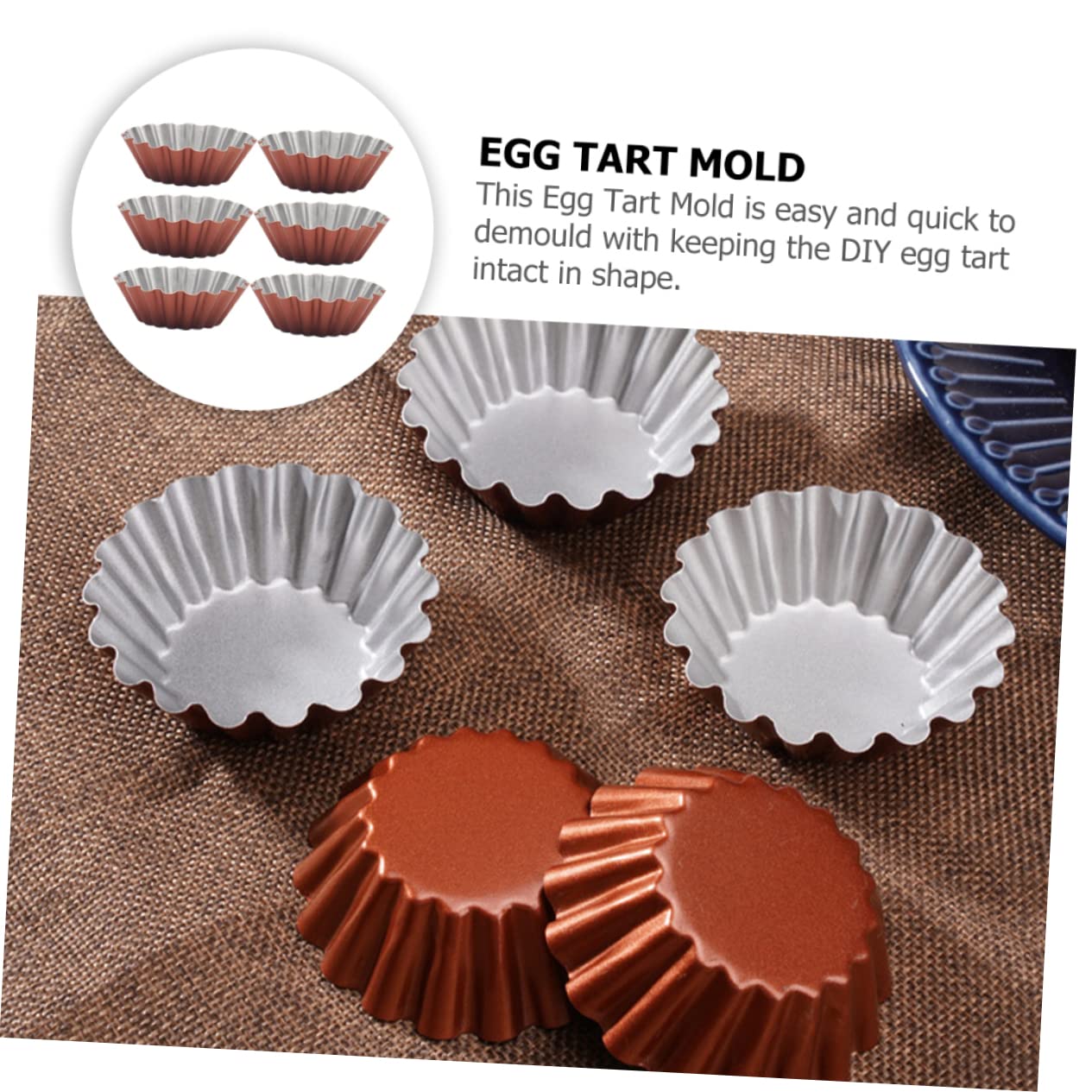 ABOOFAN Pz Stampo Tondo Per Crostata All'uovo Per Crostate Resistenti Al Calore Stampo Crostata Multifunzione Stampo Da Forno Accessori Budino Acciaio Al Carbonio
