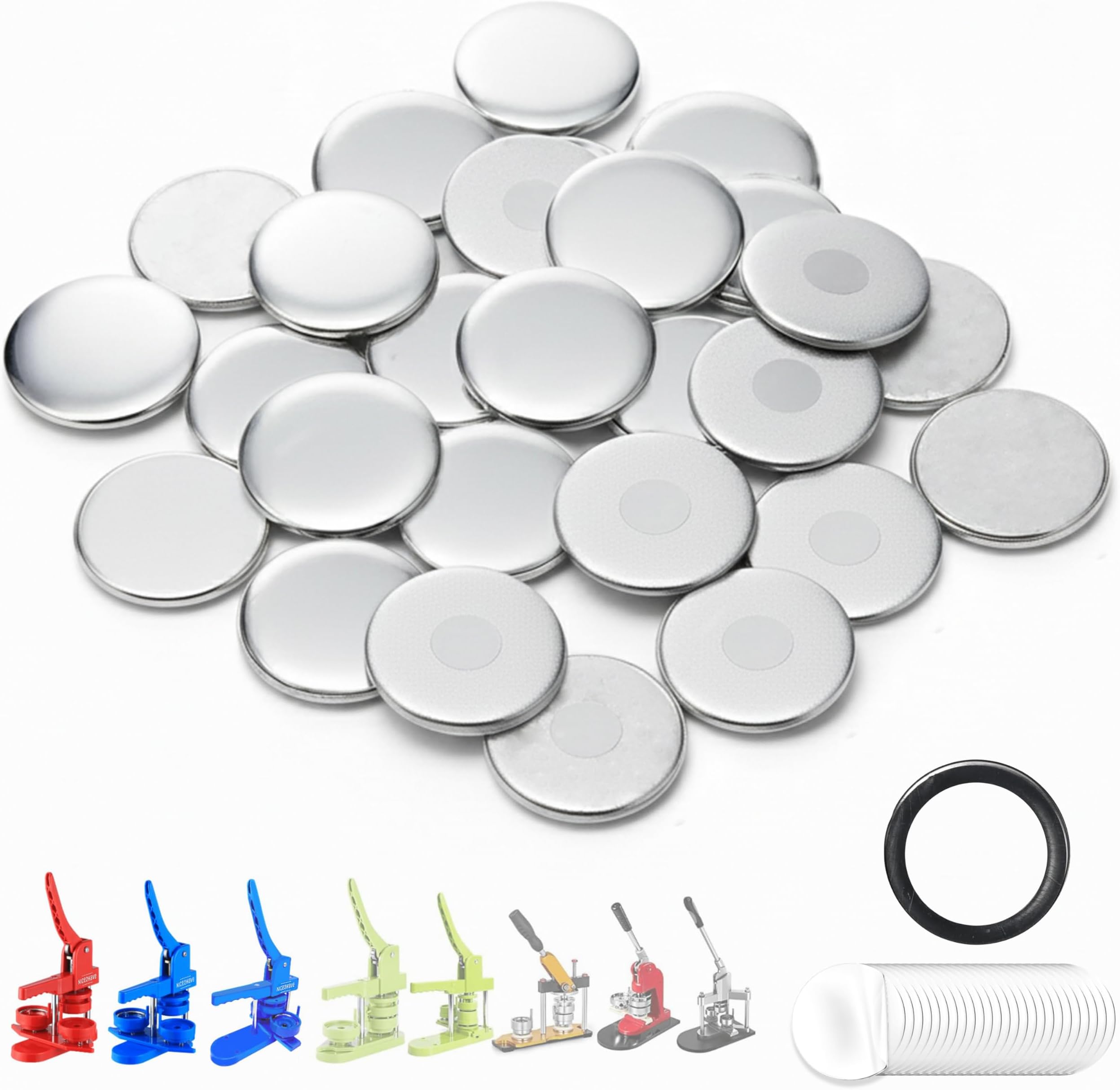 nice2have 25 Sets of Fridge Magnet Button Parts 58mm (2.25 inch) - Badge Maker Supplies for Badge Maker Machine