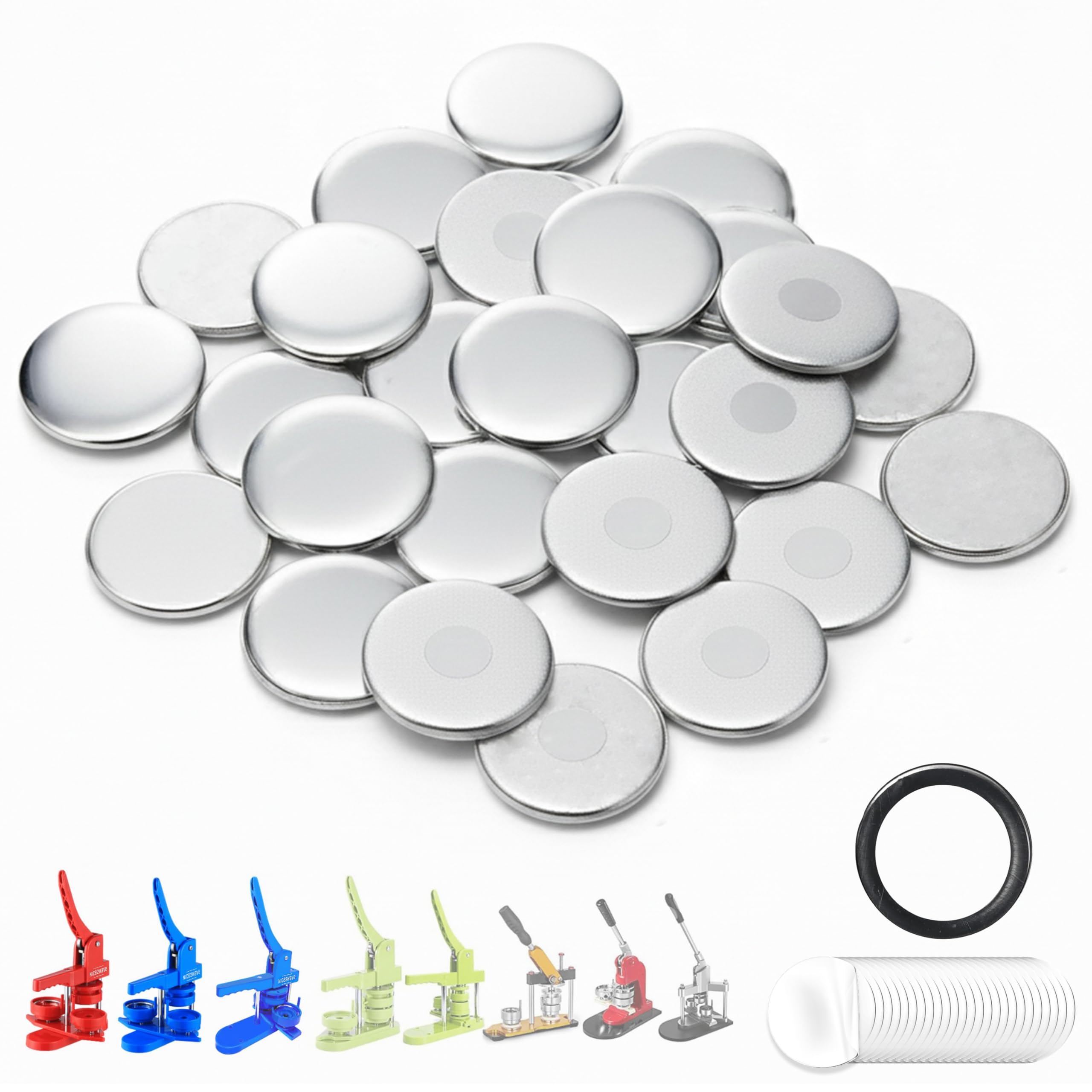 25 Sets of Fridge Magnet Button Parts 58mm (2.25 inch) - Badge Maker Supplies for Badge Maker Machine