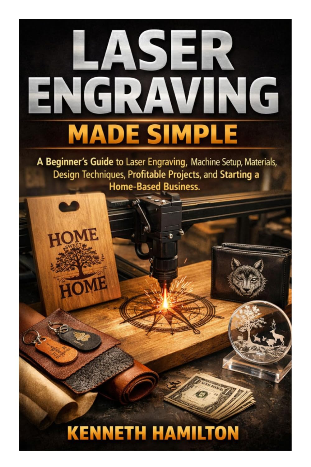 Laser Engraving Made Simple: A Beginner’s Guide to Laser Engraving, Machine Setup, Materials, Design Techniques, Profitable Projects, and Starting a Home-Based Business