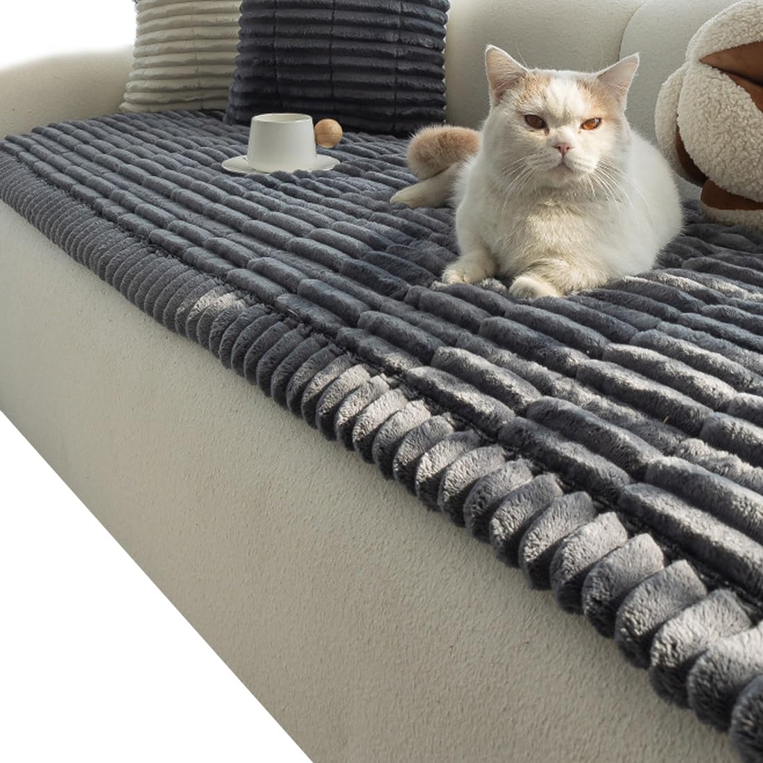 Housse de canapé anti-poils en flanelle douce pour chiens et chats