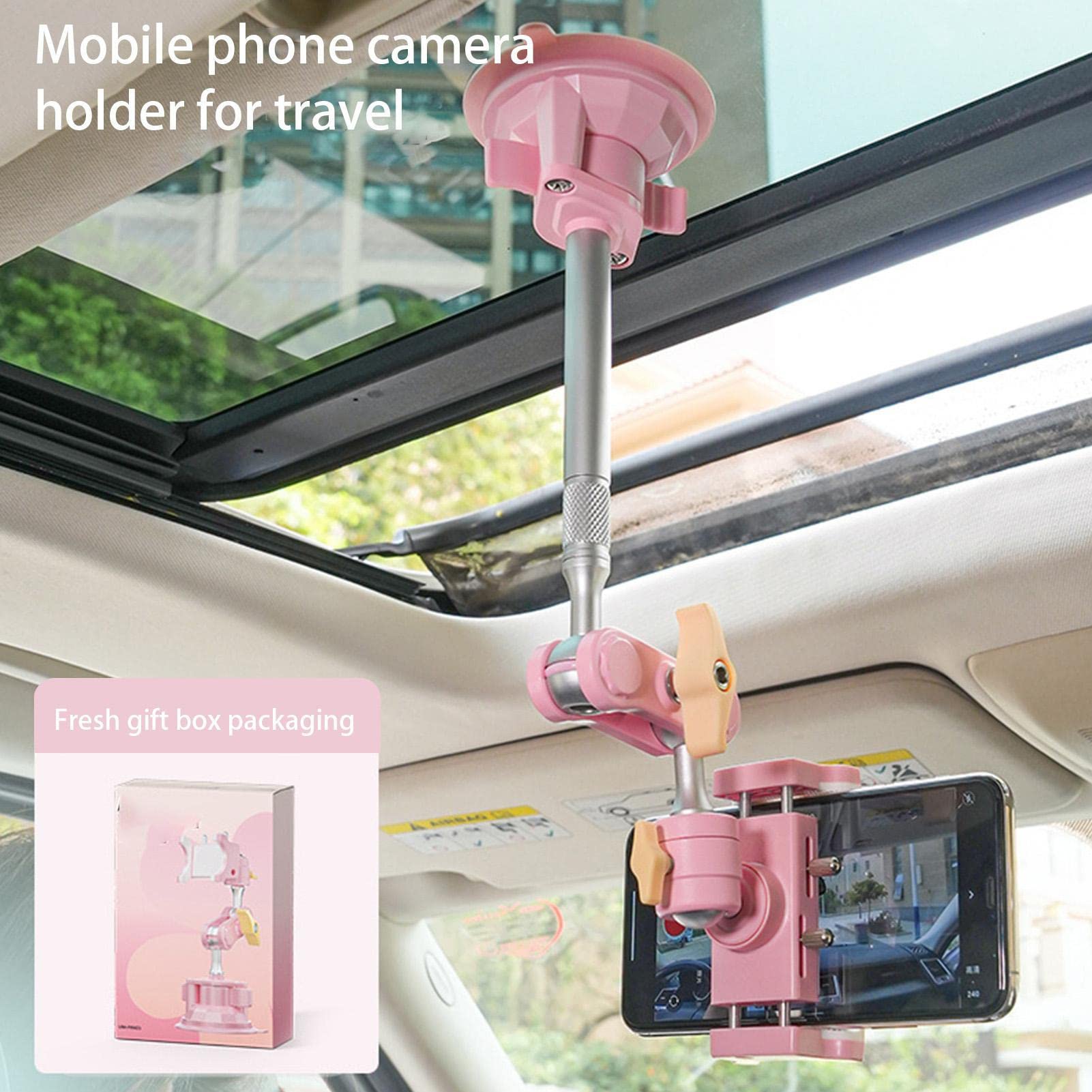 teléfono para Coche,teléfono para salpicadero Adhesivo con Junta esférica giratoria | Soporte para teléfono móvil 360 Grados Soporte Largo Estructura antivibración