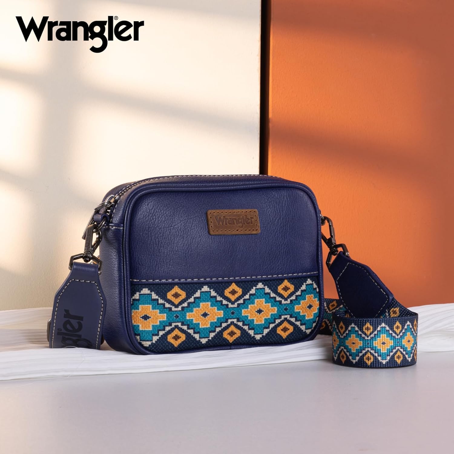 Wrangler Small Crossbody Bags for Women Aztec Mini Purses with Guitar Strap | with Guitar Strap - Image 3