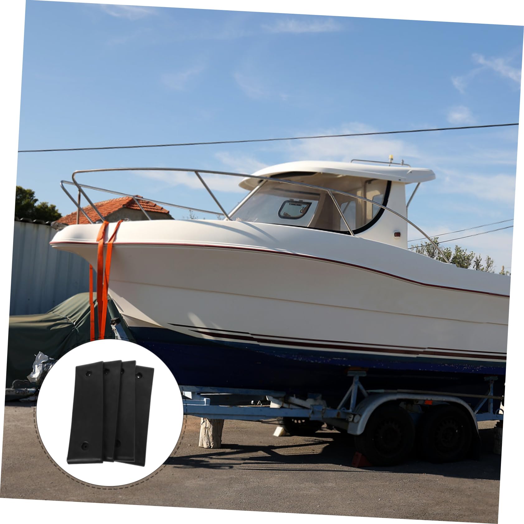 BESPORTBLE Scivoli per Rimorchio Barca 10 Pezzi in ABS Nero Design a Doppio Strato, Salvaspazio e Facile da Installare per Accessori Barca e Stabilità Marina