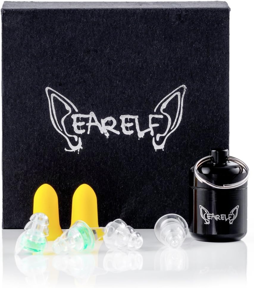 High Fidelity Green Ear Plugs W/Attenuation Filter for Hearing Protection by Ear Elf โ Noise Cancelling Silicone Earplugs โ Supporting Artists and After-School Arts Programs