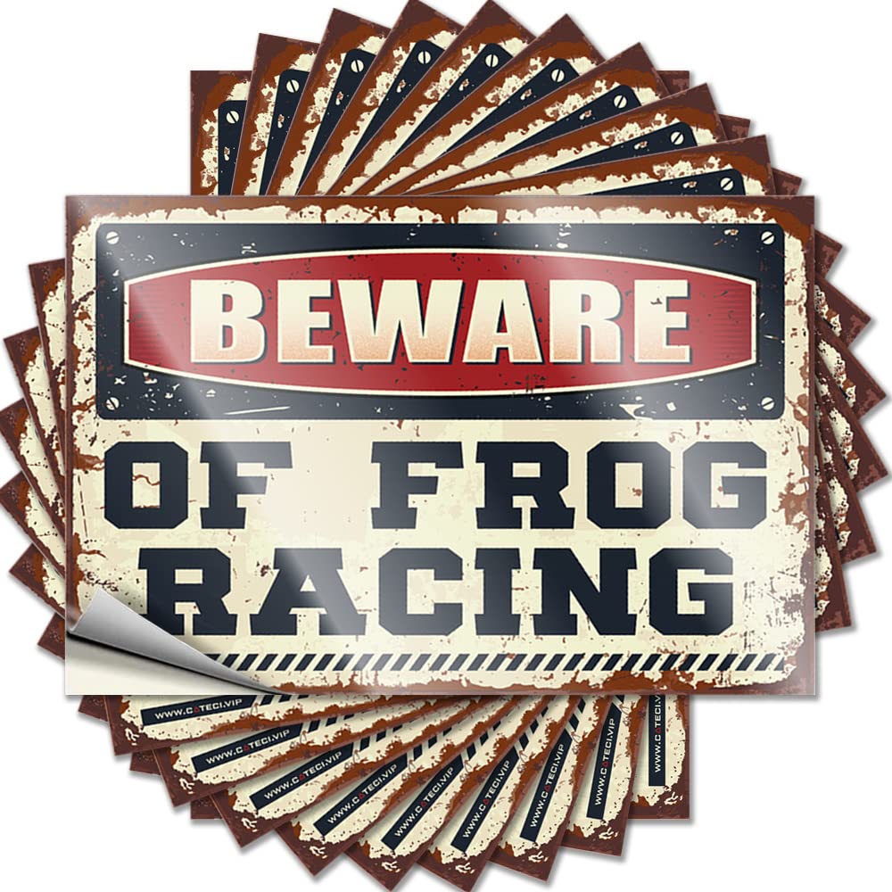 Bookish, Decals Window Beware of Frog Racing | Fishing Men Decor(6X9CM)