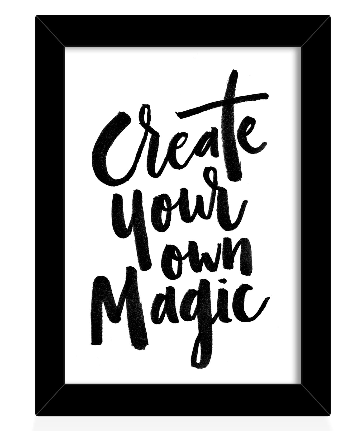 Tied Ribbons Create Your own Magic Printed Motivational Quote Engineered Wooden Framed Poster (Multicolour, 25.9 x 34.5 cm)