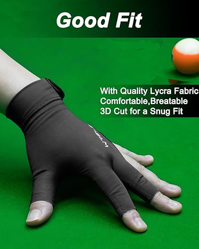 Miniatura 4 de Guantes de billar para mano izquierda o derecha, 1 guante deportivo de billar para mujeres y hombres