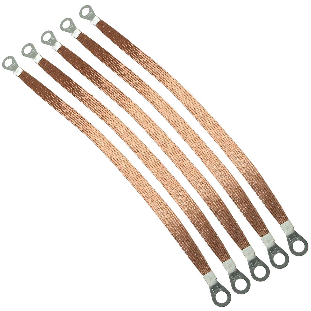 MEETOOT 5pcs 300mm Braided Ground Strap Automotive Engine Copper Ground