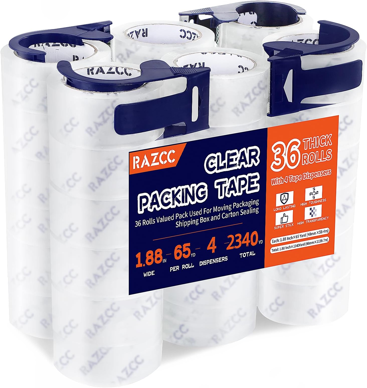 Case of Clear Uline Packing Shipping Box Tape Model S423