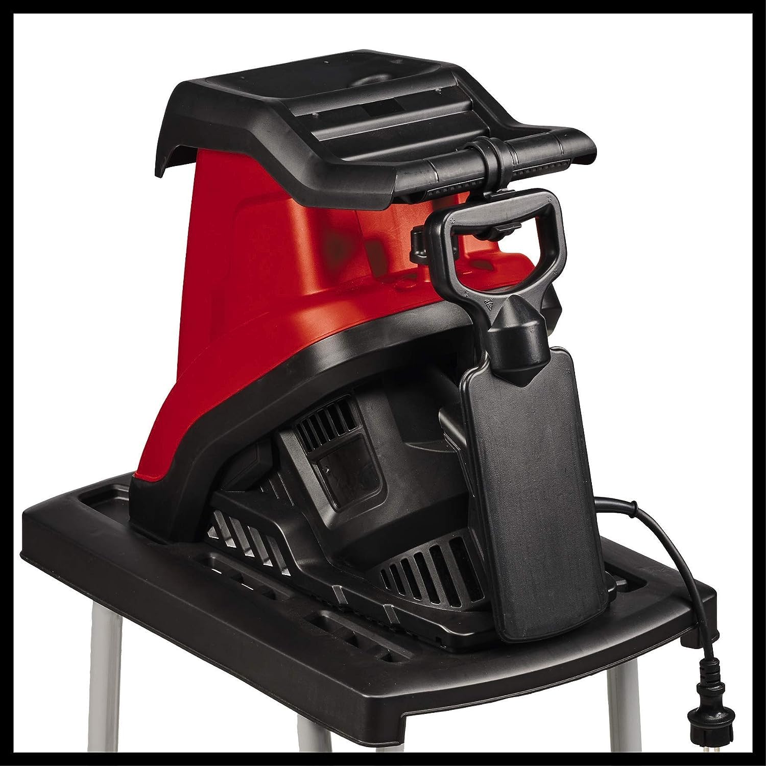 Einhell Trituradora eléctrica de cuchillas GC-KS 2540 CB (2 cuchilla reversibles acero especial, gran boca de tolva, interruptor protección motor, recogedor de 55l, asa de transporte incl. prensador)