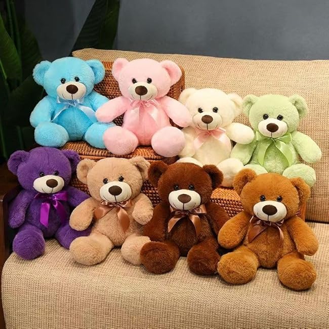 13.8'' Soft Teddy Bear Stuffed Animals, Super Color Teddy Bear Plush Toy Christmas Birthday Valentine's Day Gifts for Kids Girlfriends (Yellow)