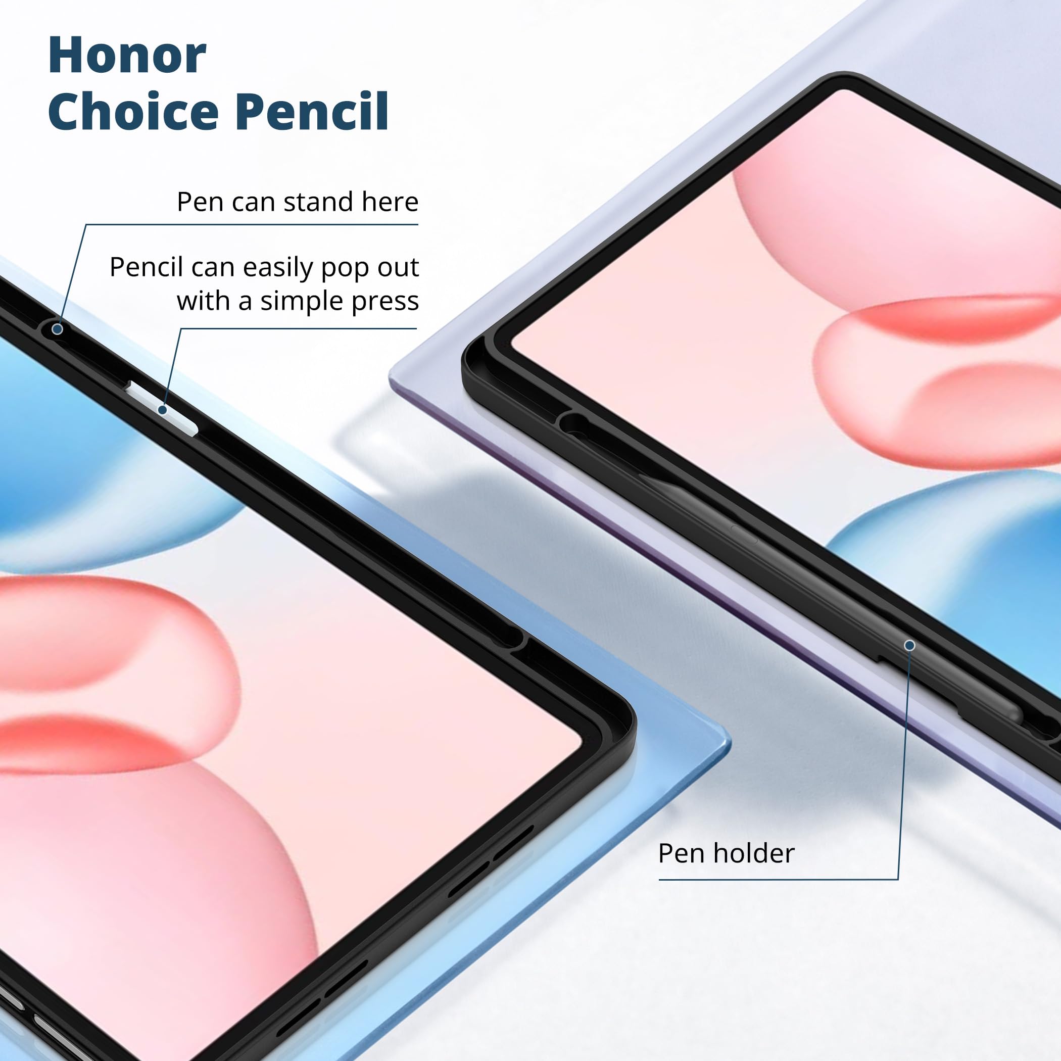 Coque EasyAcc Pour Honor Pad 10 (2025) 12.1" - Avec Support Intégré Et Porte-stylo, Ultra Fine - Couleur Noire - 2