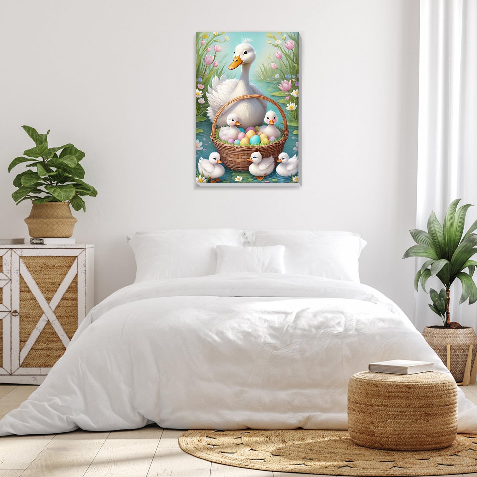 Lxmsja Pintar por Numeros Pato Adultos con Marco, DIY Cuadros para Pintar Pascua Colorear por Números Lienzos, Pintura Acrilica Manualidades Adulto Decoracion Hogar Pared 20x30cm — view 4