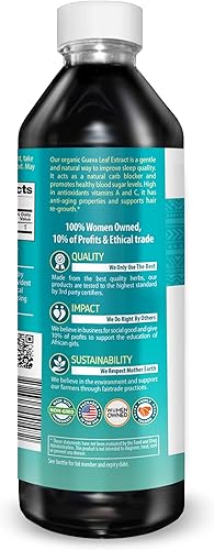 Miniatura 3 de Extracto de hoja de guayaba líquido de 12 onzas  Hojas de guayaba orgánicas  Hojas de guayaba orgánica, suplemento de guayaba apoya la digestión, la