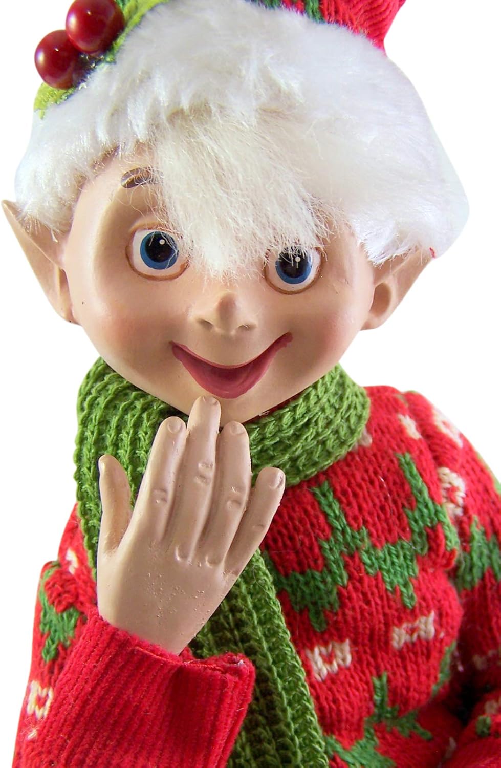 RAZ Imports 16" Red and Green Holly Posable Elf Set