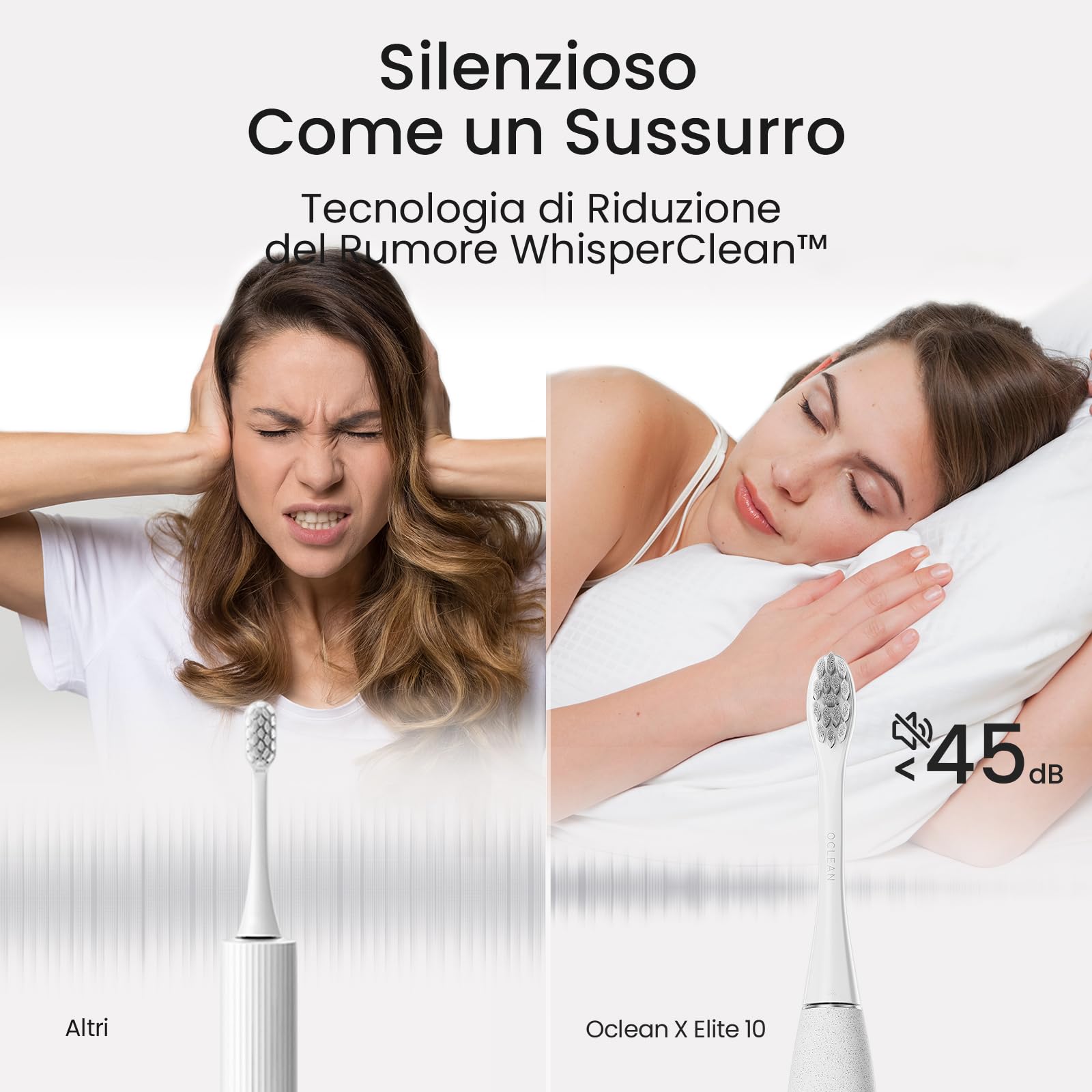 Spazzolino elettrico Oclean X Elite 10 Set, Spazzolatura personalizzata AI, Touchscreen con tracciamento a 12 aree, 40° Oscillazione, 5 Modalità, Timer, 40 Giorni, Previsioni meteo, IPX7, Grigio