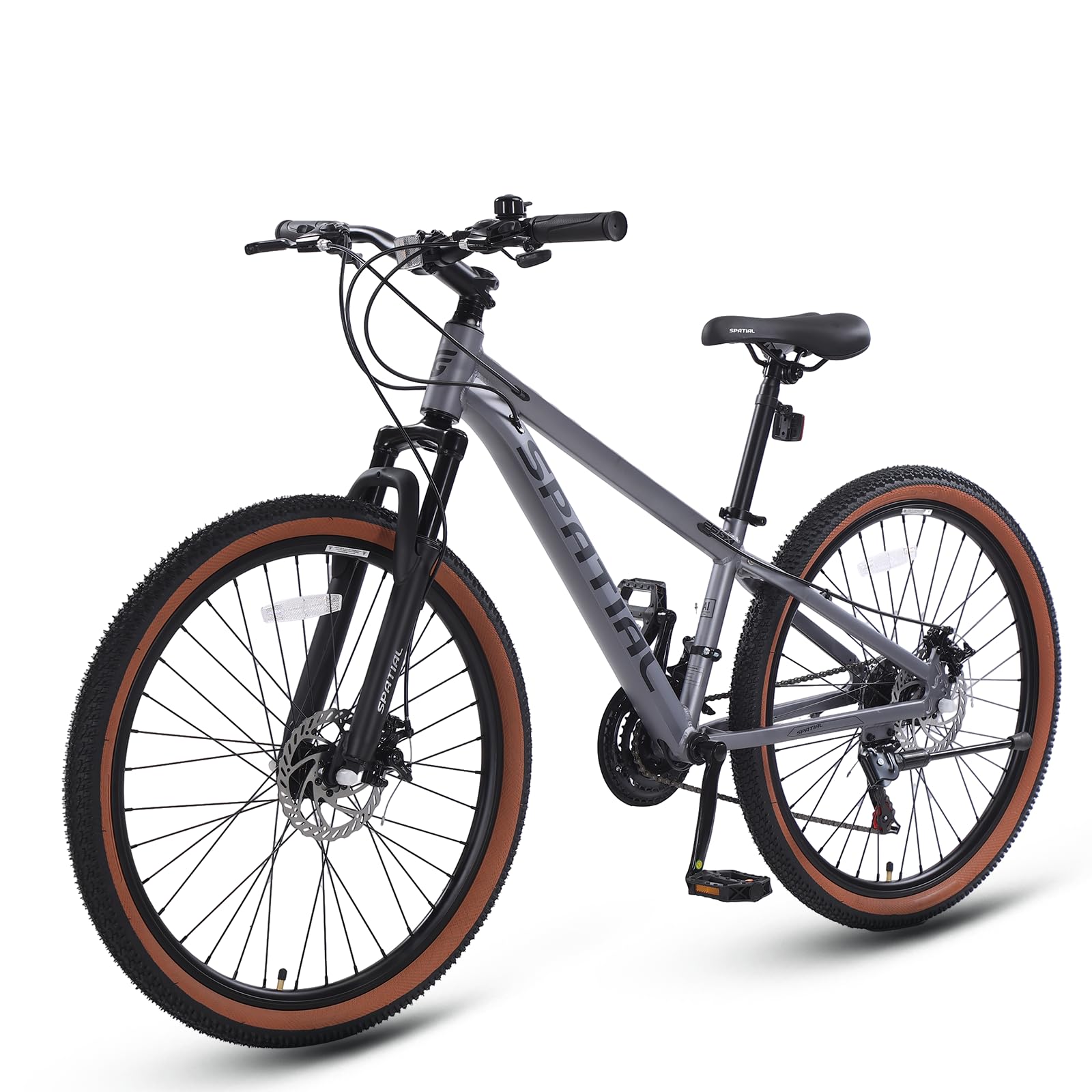 SPATIAL MTB Bicicleta de Montaña para Adultos y Jóvenes - 29/27,5/26/24 Pulgadas, 8/21 Velocidades, Frenos de Disco Mecánicos Dobles, Cuadro de Aluminio, Suspensión Delantera, Asiento Ajustable