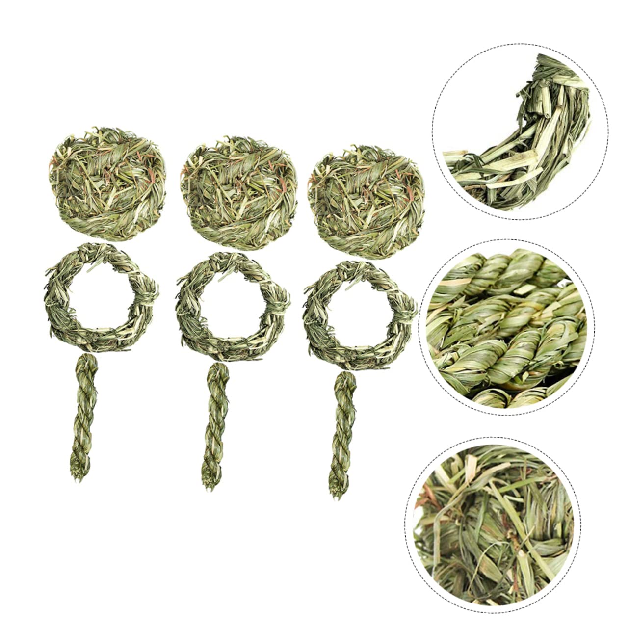 SUPVOX 18pièces Jouets Molar Herbe Naturelle pour Rongeurs Jouets à Mâcher pour Cobayes Chinchillas Et Petits Animaux