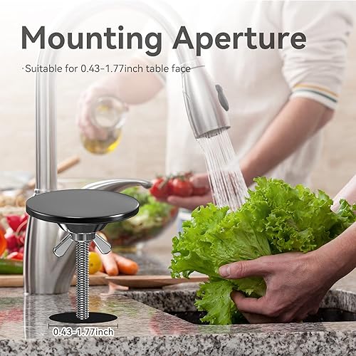 Miniatura 5 de Cubierta de orificio para fregadero, color negro, acero inoxidable de metal de 2 pulgadas, cubierta de orificio de grifo, color negro mate