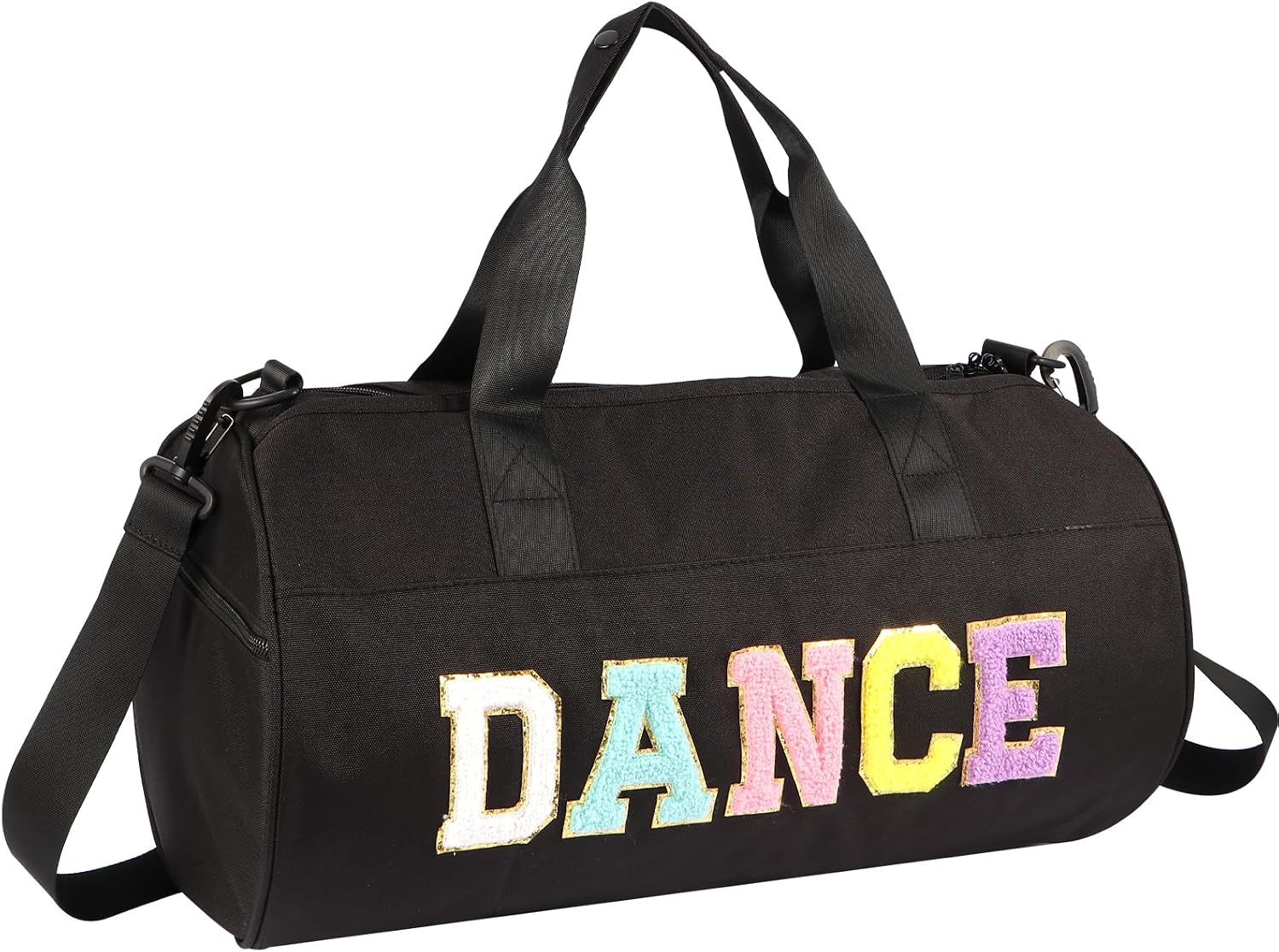 Dance Ballet Bag for Girls Sport Gym Duffle Bags Overnight Travel Bags Fun Dance Workout Duffel Bag Toddler Cute Bag for Dancers, Girls, Teens, Student Athletes (Purple, L)