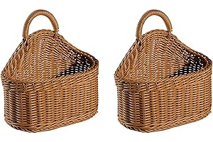 2 Pcs Hanging Woven Wall Basket, for organizing kitchen pantry storage