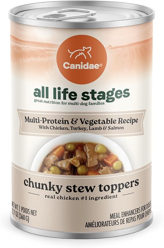 Ração úmida para cães CANIDAE All Life Stages Multi-Protein & Vegetable com frango, carnes e vegetais, 6 latas de 360 g