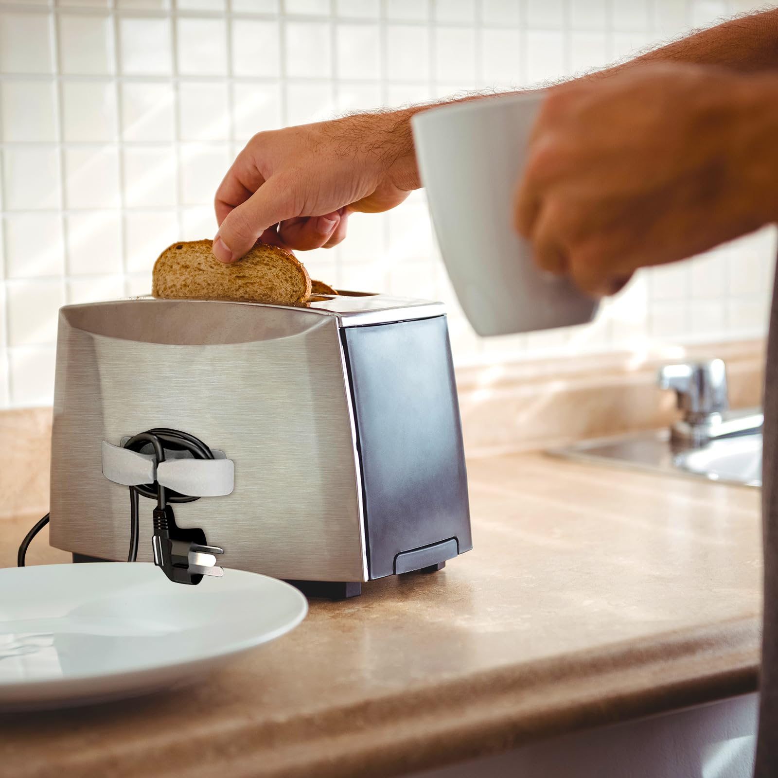 6 Pezzi Organizer per Cavi Elettrodomestici,Cord Organizer a Clip per Cavo Per Elettrodomestici Da Cucina per Cavi da Cucina fermacavi Adesivi per Mixer Tostapane Cooker Air Fryer