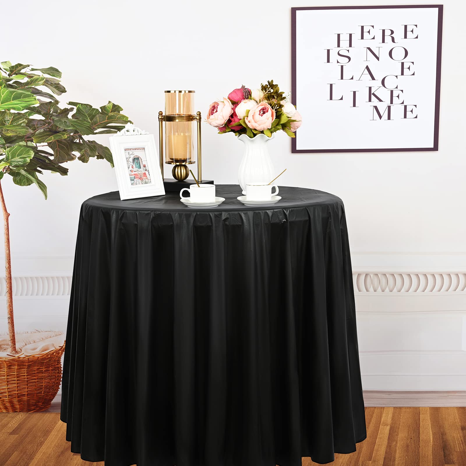 Lot De 2 Nappes Rondes Jetables En Plastique Bordeaux De 213,4 Cm Pour Fête Prénuptiale, Nappe De Table Ronde De 1,8 M Pour Pique-nique, Anniversaire