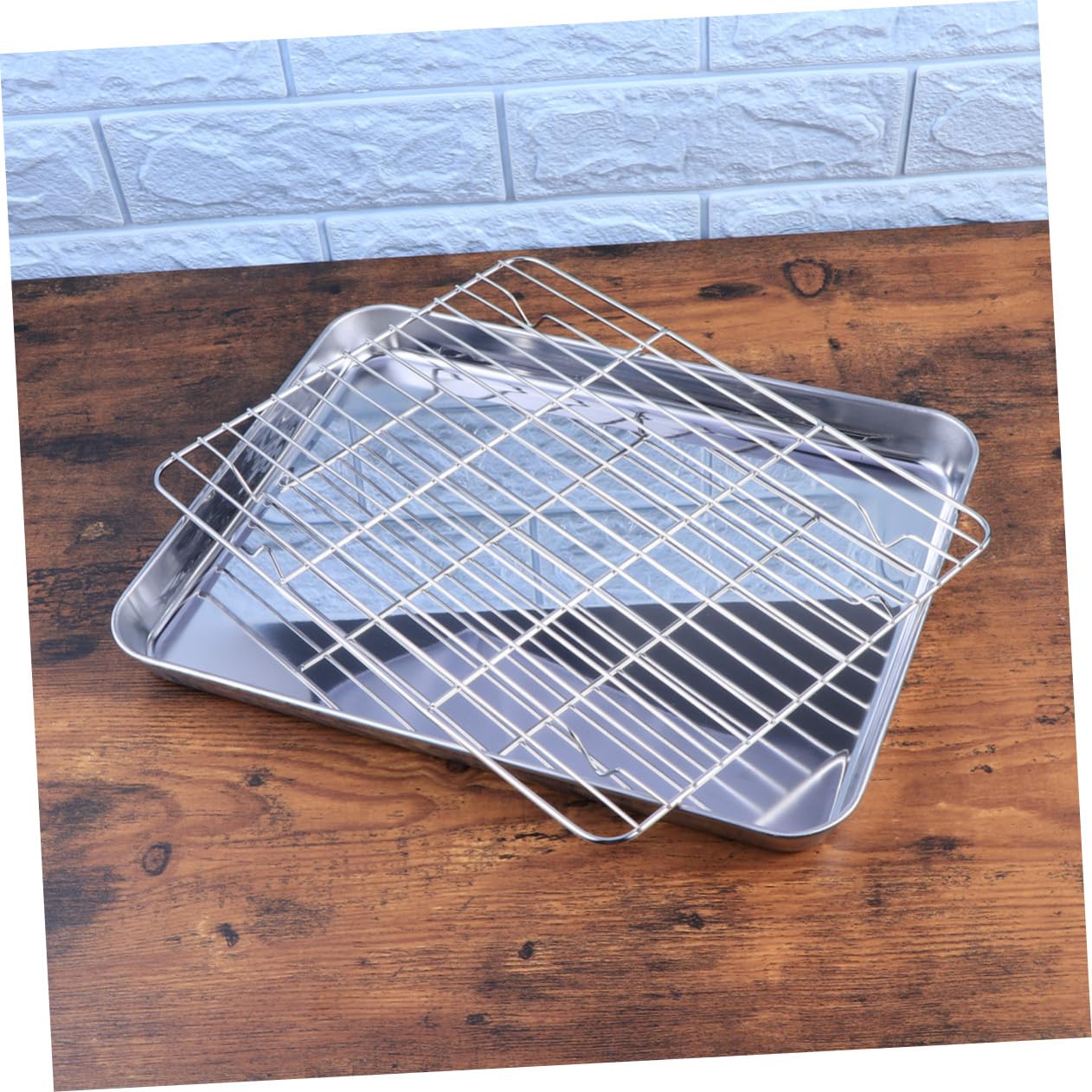 TOYANDONA 2piezas Bandejas para Hornear Drenaje de Acero Inoxidable Rejillas para Enfriar Pasteles Bandejas para Galletas Accesorios de Cocina