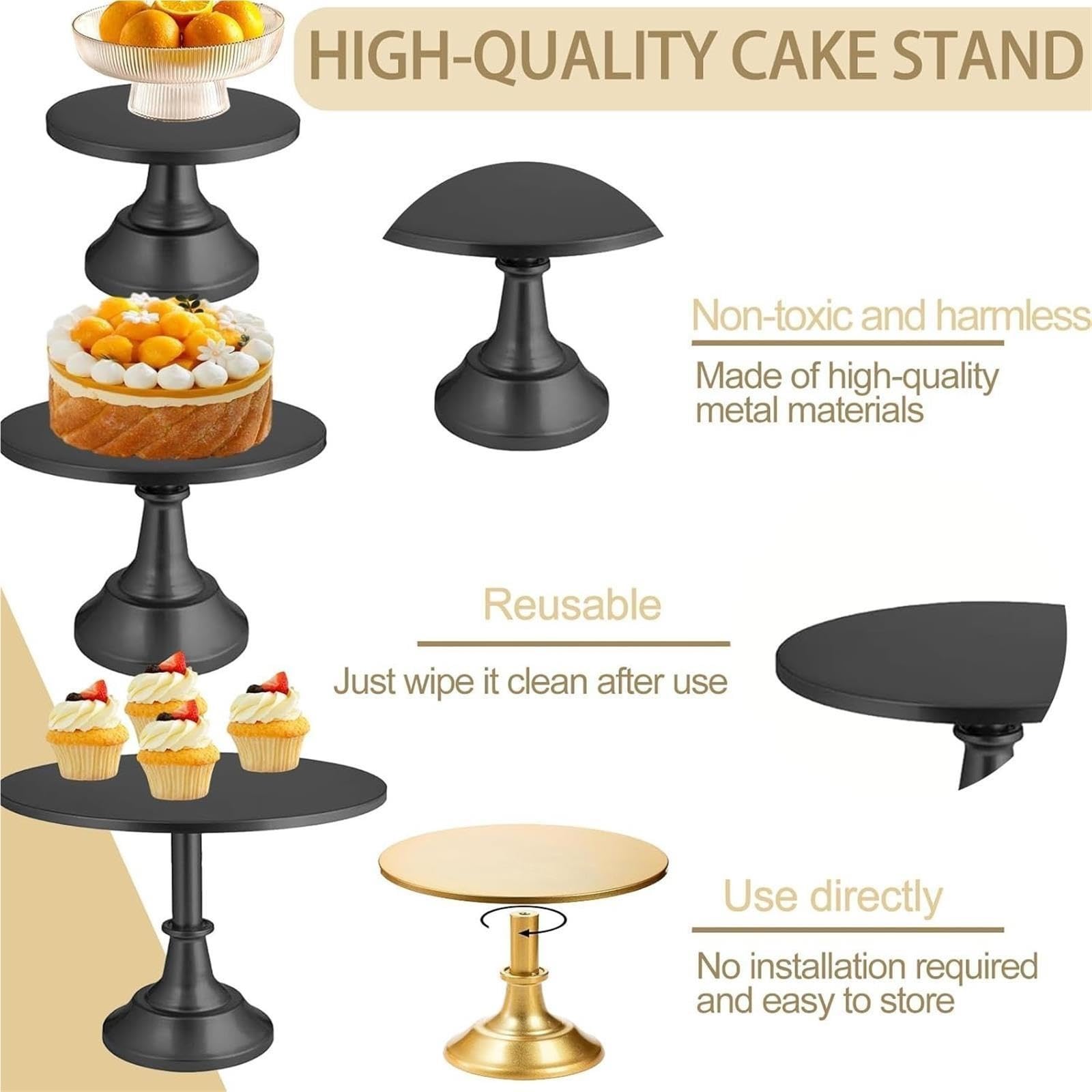 Ensemble De Trois Supports À Gâteaux En Métal Pour Les Gâteaux