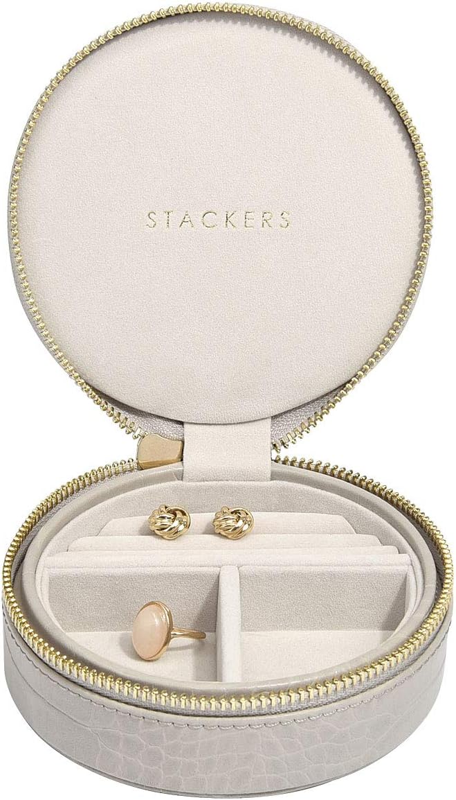 Stackers Putty Croc Round Travel Jewellery Box BigaMart