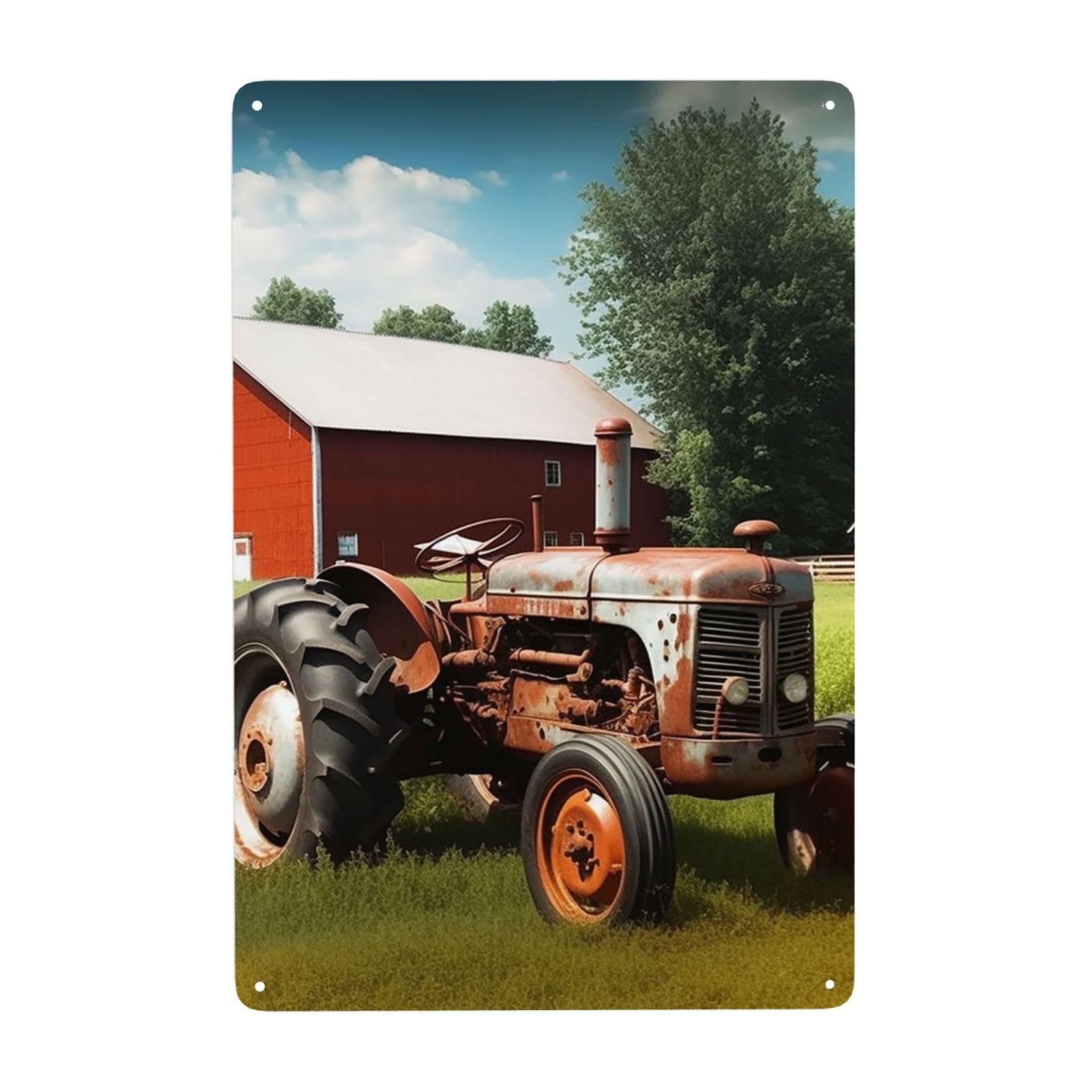 Vintage Metal Tin Signs Retro Garage Signs Stylish Wall Art Plaques for Home Decor Unique Poster 8x12 Inch Company Farm Tractor Metal Sign Outdoor Wall Decorations Gifts