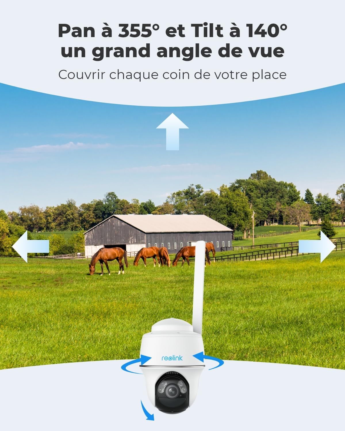 Reolink 3G/4G LTE Telecamera con Sim Slot + 32G microSD Card, 5MP 360° PTZ Videosorveglianza Esterno Senza Fili, Rilevamento AI, Audio Bidirezionale, Go PT Plus con Pannello Solare (Ricondizionato)
