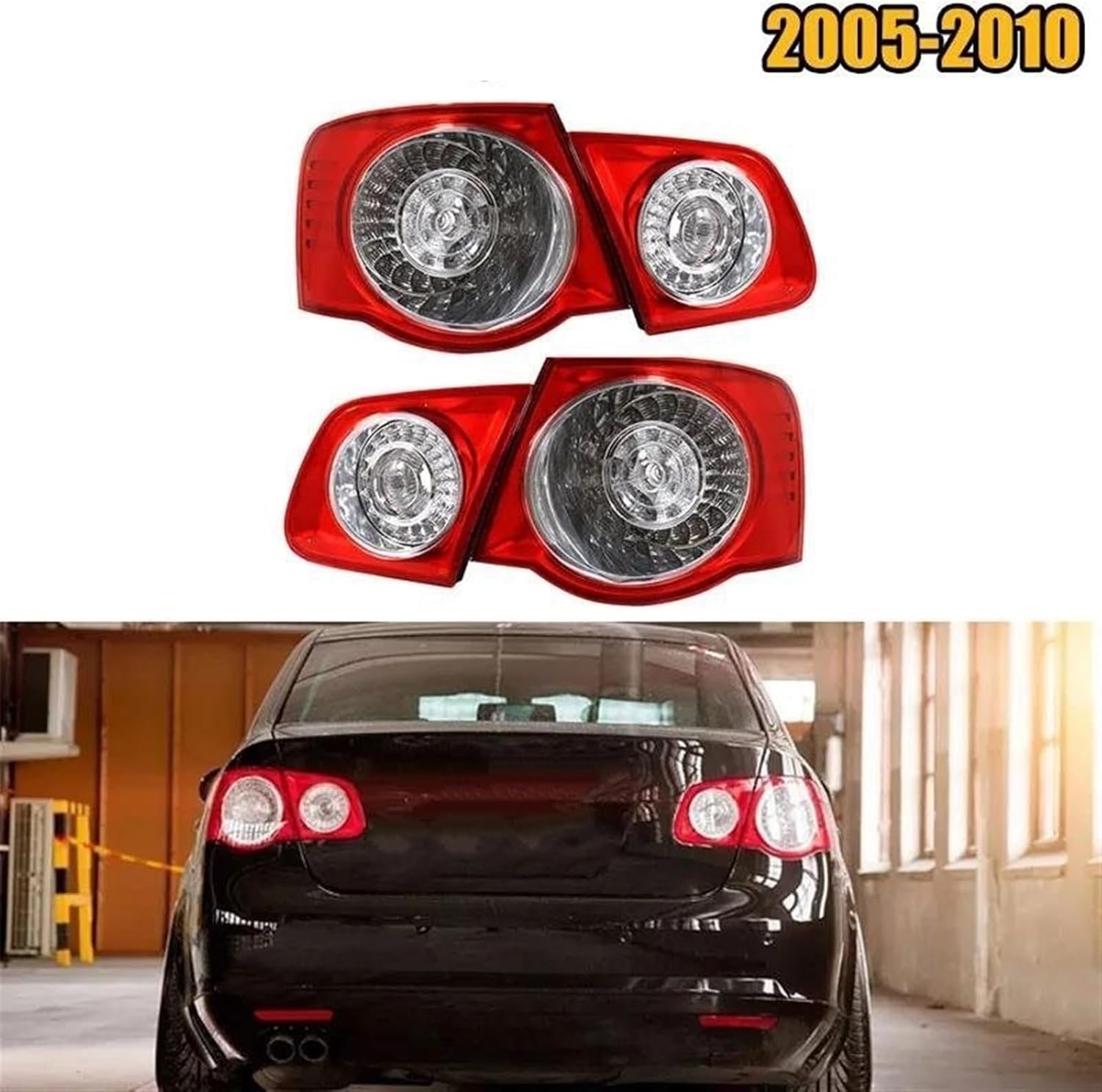 リアテールライト 外側内側車後部ライト MK5 2005 2006 2007 2008 2009 2010 ブレーキ ライト バルブ