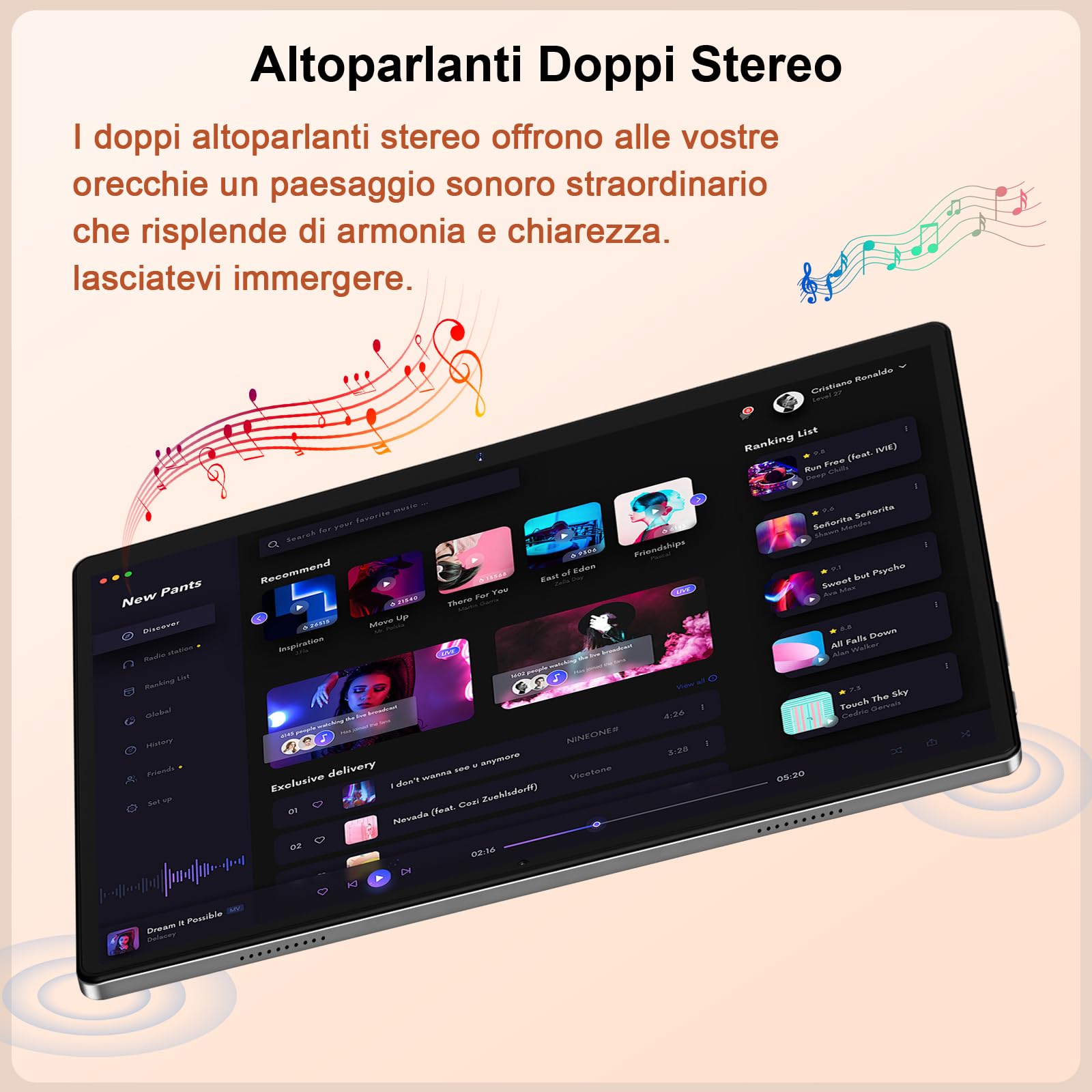 Tablet 10 Pollici, 128GB ROM/TF 2TB, 8000mAh, con Tastiera - Grigio | Chermo IPS HD, Widevine L1, 22GB RAM, 8-Core CPU, WLAN 6, BT5.0, 3D Face ID, GPS, camera 5+8MP. Mouse e cover incluse.