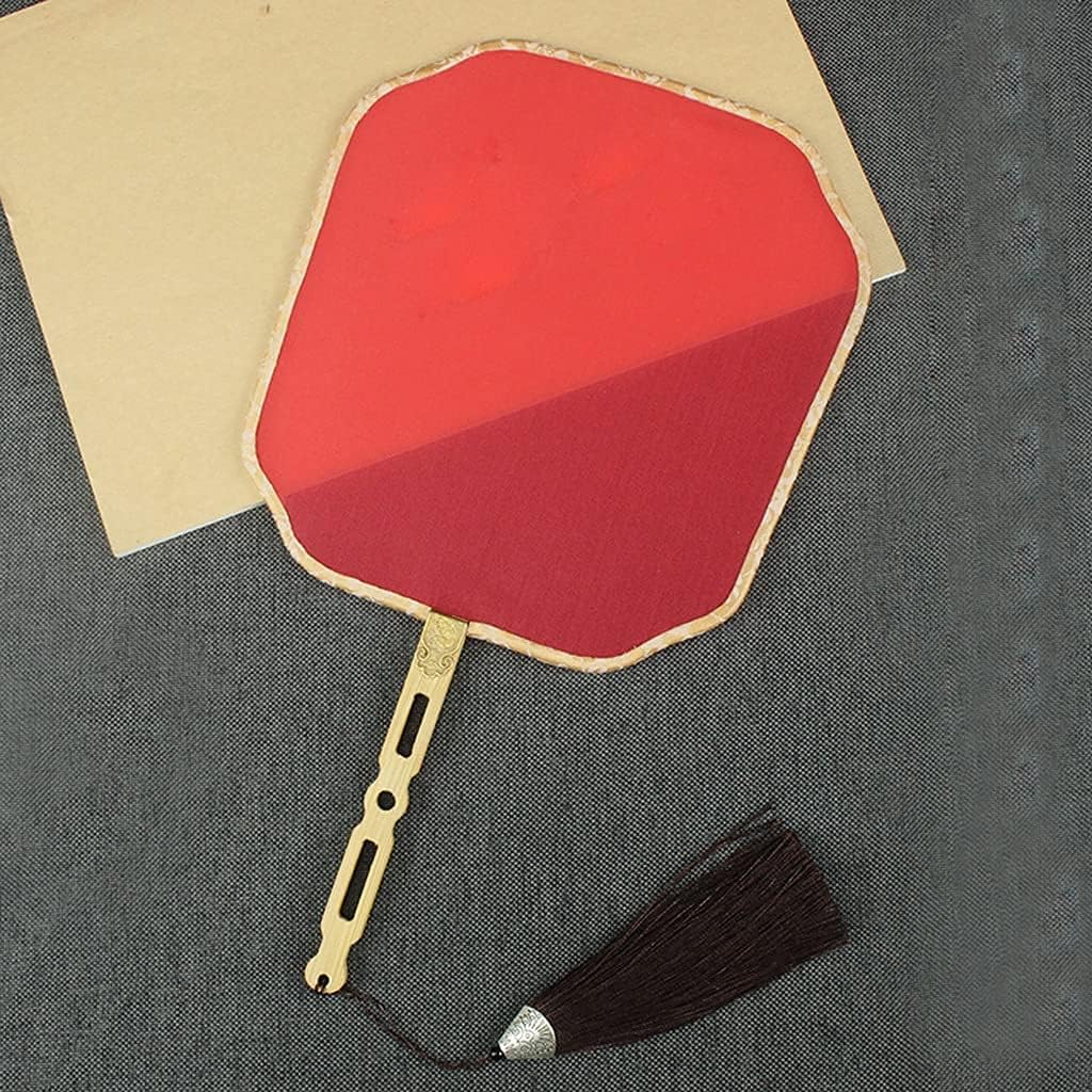 Folding Fan Blank Silk Folding Fan, Hand-Painted Round Folding Fan DIY Palace Folding Fan Classical Chinese Folding Fan Home Ceremonial Decorative Folding Fan (Color: A)