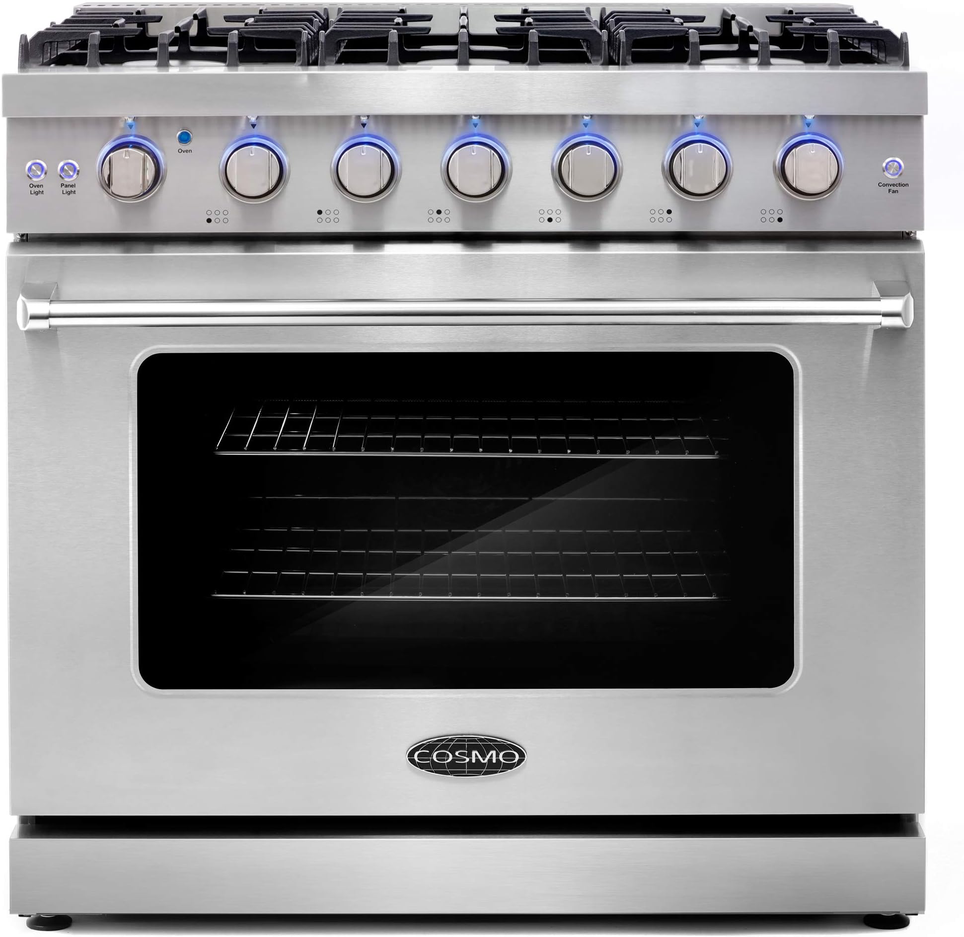 36 in. Haven Coll 6 cu ft 6 Burner Gas Range, Convection, Stainless Steel