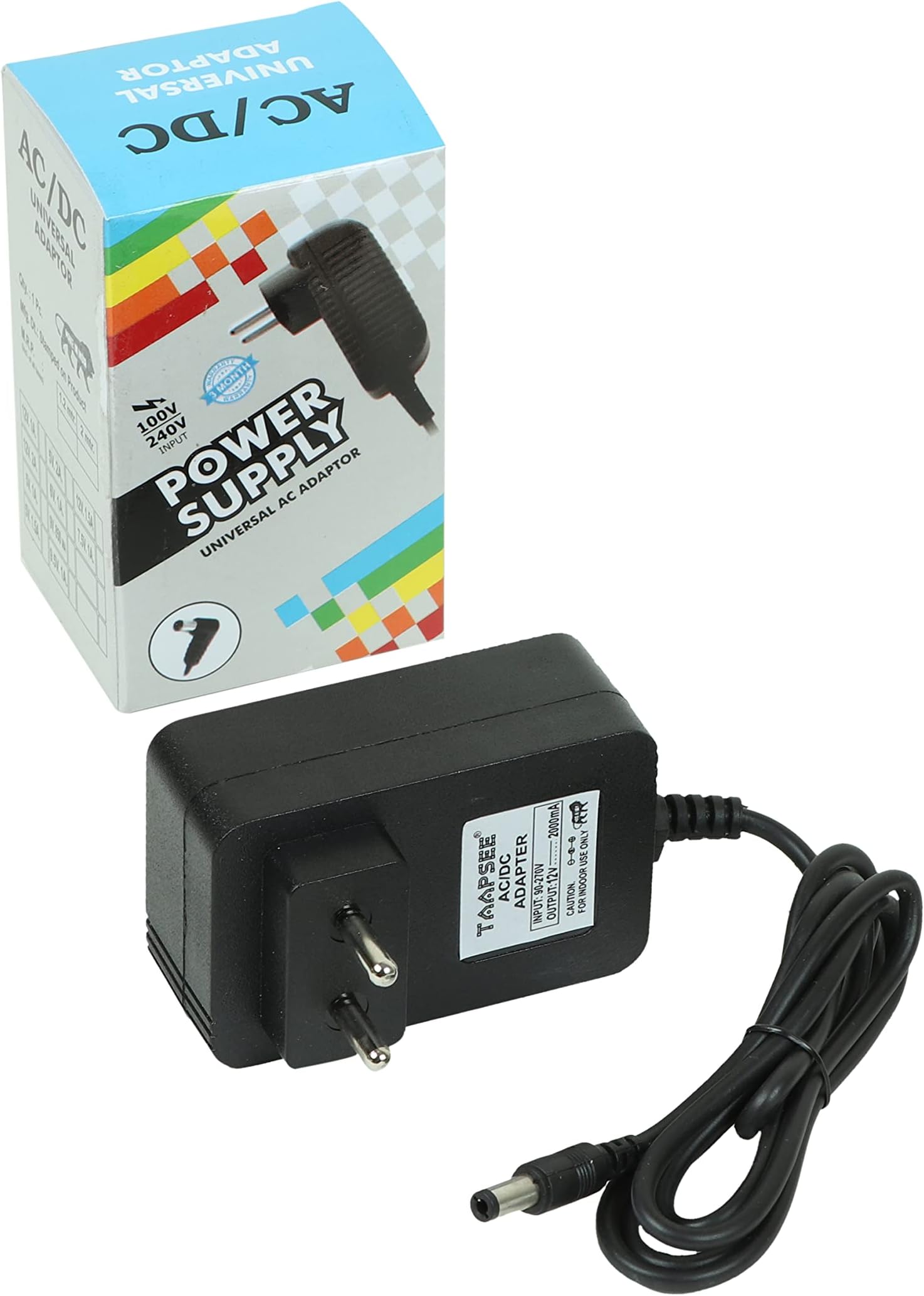 TAAPSEE DC12V 2A Power Supply Adapter, Taapsee AC100-240V to DC12V Transformers, Switching Power Supply for 12V LED Strip Lights, 12 Volt 2 Ampere Power Adaptor, 2.1mm X 5.5mm