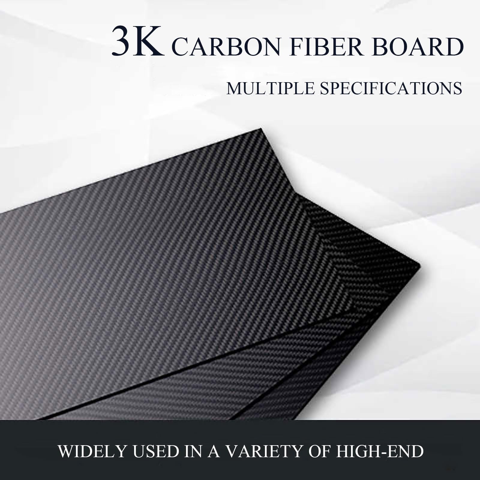 Lastra in Fibra di Carbonio ad Alta Resistenza 500x600mm - Finitura Opaca 3K, 1pcs(0.2mm)