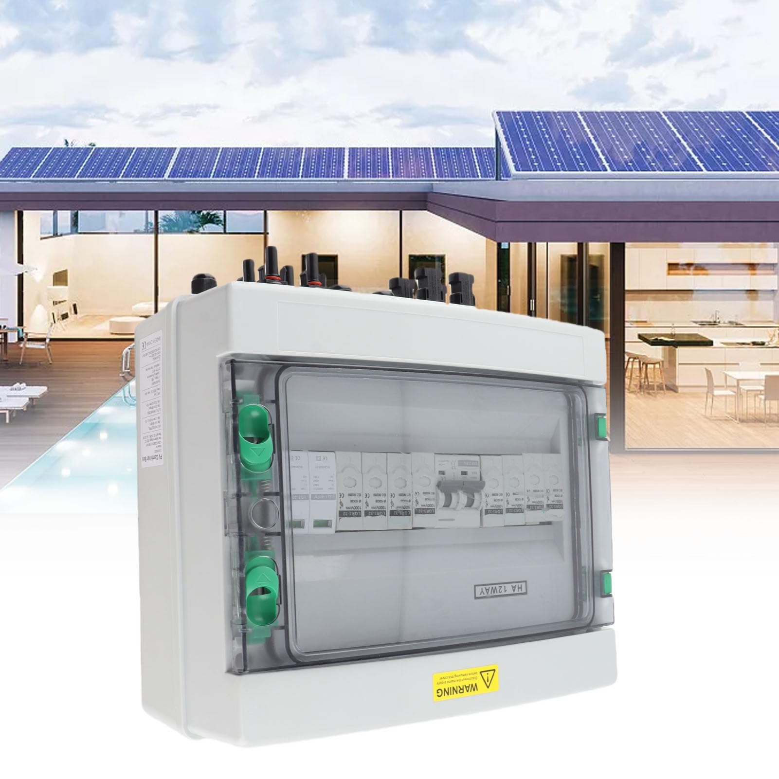 Tbest Caja de Combinación Solar Fotovoltaica para Exteriores con Protección