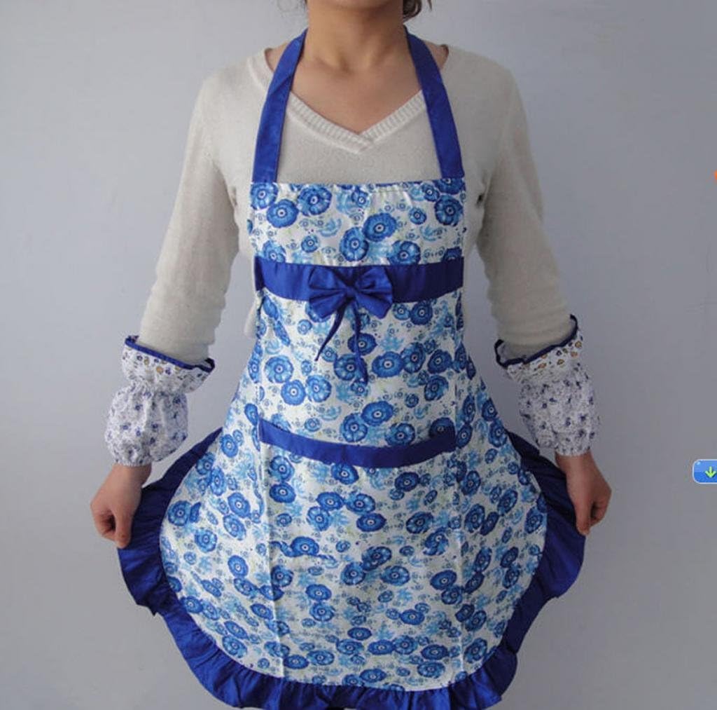 Hot women ladies Flirty Apron Working Chefs Kitchen Cooking Cook Women's Bib Apron with Bowknots Pockets