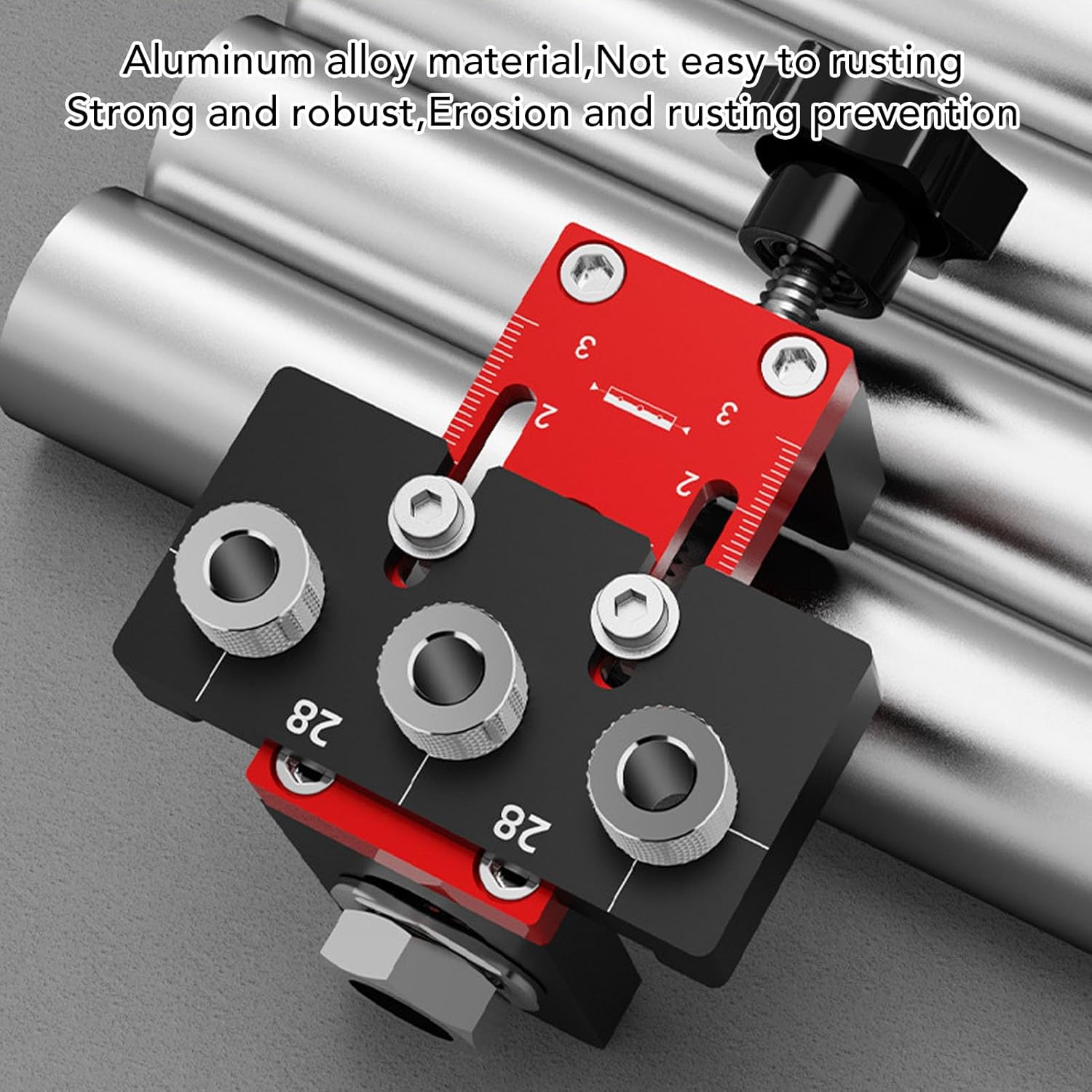 3 in 1 Pocket Hole Jig Kit, Aluminum Alloy Drill Guide with Hardened Steel Bushings for Woodworking Puncher, Lightweight and Portable Tool Set for Home Repairs and Renovation