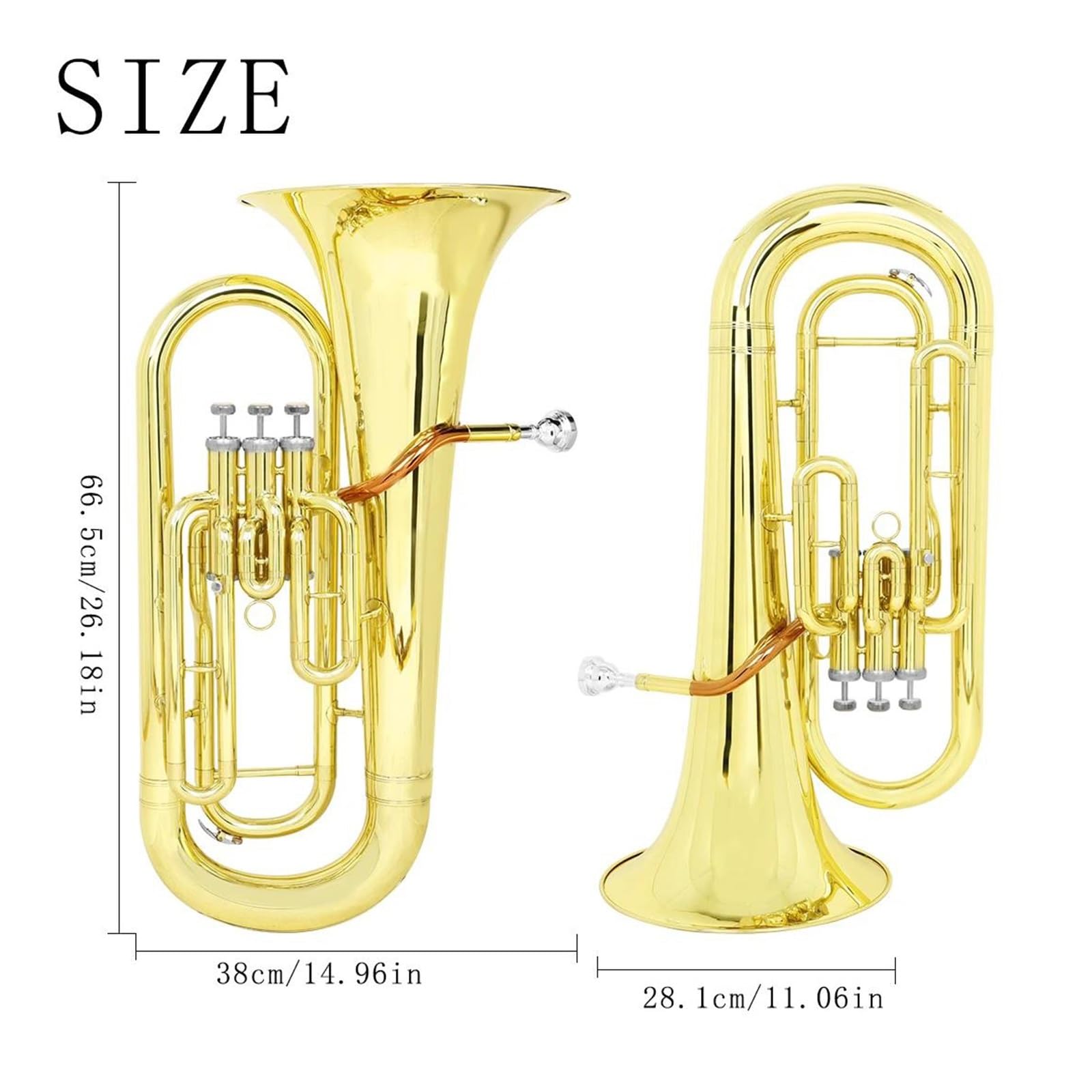 Bb Tuba Euphonium Messingkörper 3 Tasten Mit Zubehör Anfänger-Euphonium