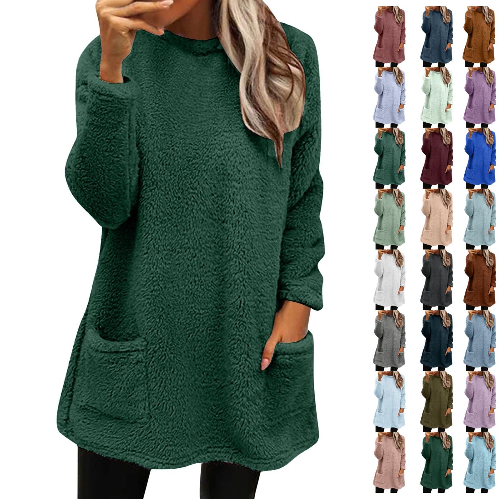 Womens Comfort Cozy Sweaters for Anxiety Lightweight Long Sleeve Crew Neck Casual Pullover Winter Warm Tunic Tops