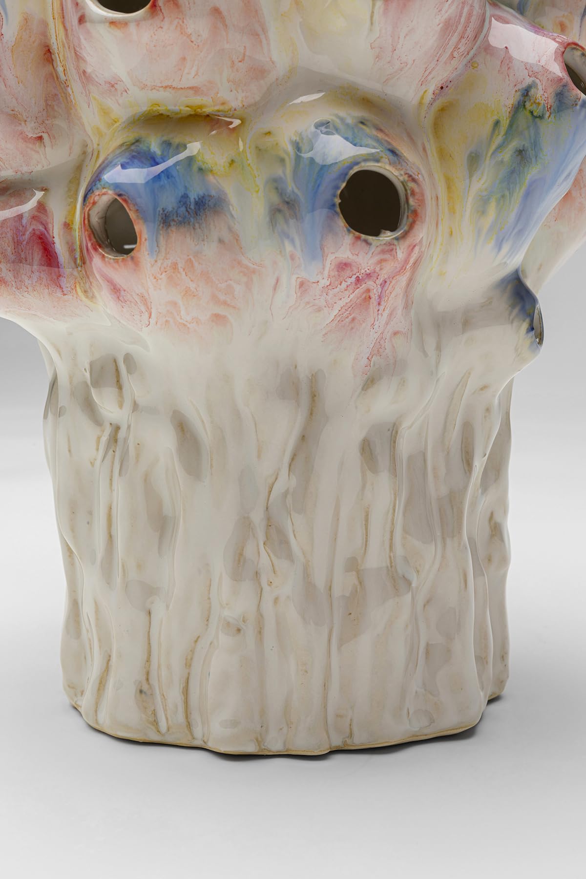 Kare Design Vase Collina Colore, Mehrfarbig, 33cm, Blumenvase für Pampasgras, Handgefertigt, Deko für Wohnzimmer, Esstisch, Regal, Flur, Unikat, Keramik, 33x23x23 cm (H/B/T)